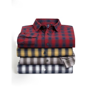 Camicia personalizzata con logo - Men's LSL 'Mulligan' Check Cotton Bar Shirt