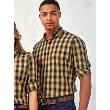 Camicia personalizzata con logo - Men's LSL 'Mulligan' Check Cotton Bar Shirt