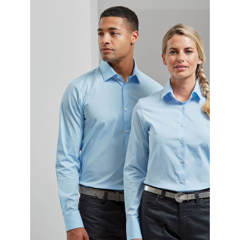 Men's Stretch Fit Cotton Poplin Long Sleeve Shirt