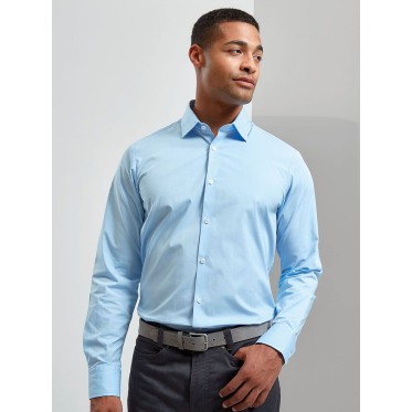 Camicia personalizzata con logo - Men's Stretch Fit Cotton Poplin Long Sleeve Shirt
