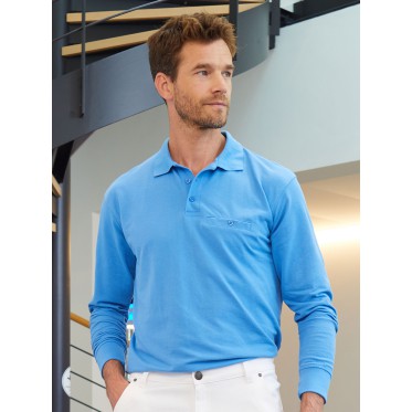 Abbigliamento da lavoro edile personalizzato - Men's Workwear Polo Pocket Longsleeve