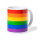 Tazza in ceramica personalizzabile capacità 370 ml decorazione arcobaleno