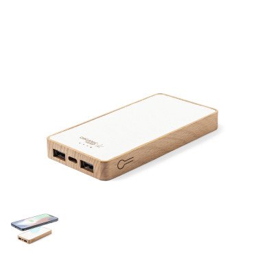 Powerbank personalizzabile 8000 mAh canapa e legno eco-friendly