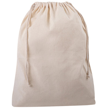 Sacchetto personalizzabile in cotone 100% naturale con doppia corda di chiusura