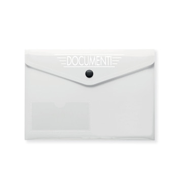 Cartelle portadocumenti personalizzabile PVC con tasca porta tessera e bottone nero