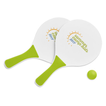 Mini match personalizzabile set racchettoni in MDF con pallina inclusa