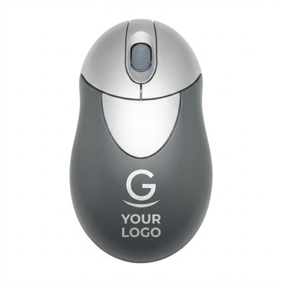 Mini mouse wireless personalizzabile gomma antiscivolo nero silver
