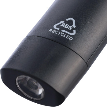 gadget ecologici con logo - Mini torcia in ABS riciclato con batteria ricaricabile Zai