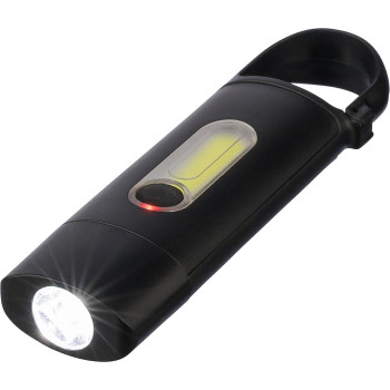 gadget ecologici con logo - Mini torcia in ABS riciclato con batteria ricaricabile Zai