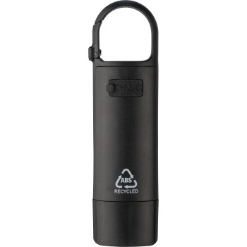 gadget ecologici con logo - Mini torcia in ABS riciclato con batteria ricaricabile Zai