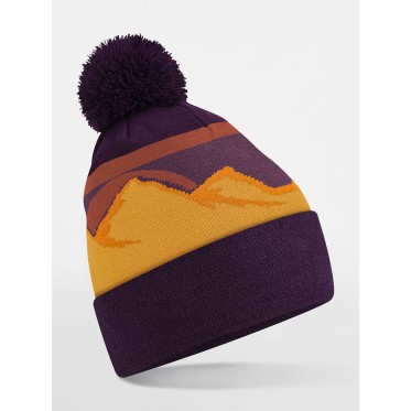 Cappello personalizzato con logo - Mountain Peaks Pom Pom Beanie
