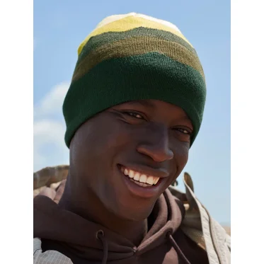 Mountain Peaks Pull-On Beanie personalizzato Beechfield in poliestere riciclato