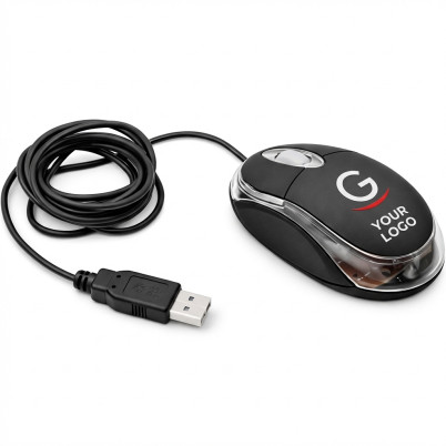 Mouse ottico personalizzabile con filo e led multicolore ergonomico