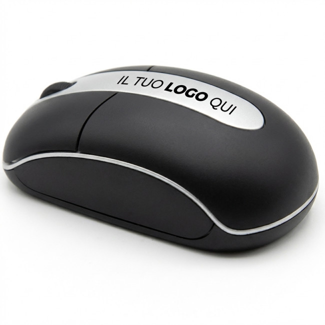 Mouse ottico wireless compatto con custodia e caricabatterie inclusi