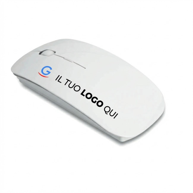 Mouse wireless personalizzabile in ABS brillante con alimentazione a pile AAA