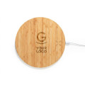 Mousepad personalizzabile con caricatore wireless integrato in bambù naturale