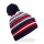Berretto personalizzabile Beechfield doppio strato multicolore con pom-pom