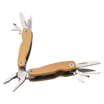 Utensili Multifunzione personalizzabili con logo - Multi tools 12 funzioni in bambù Dottie