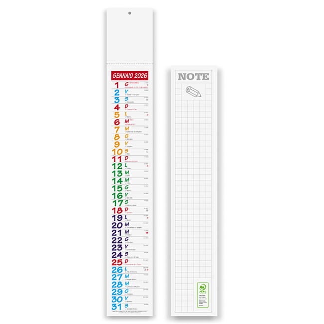 Calendario personalizzato 2026 - MULTICOLOR SLIM