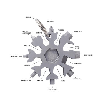 Utensili Multifunzione personalizzabili con logo - Multiutensile Abel | Inox | 17 funzioni
