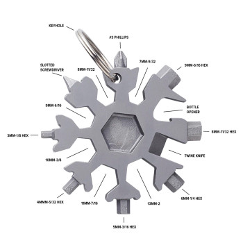 Utensili Multifunzione personalizzabili con logo - Multiutensile Abel | Inox | 17 funzioni
