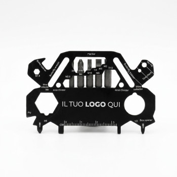 Utensili Multifunzione personalizzabili con logo - Multiutensile personalizzabile 30 funzioni in acciaio inox compatto a forma di auto