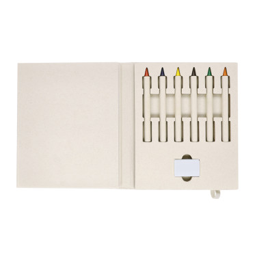 Matite colorate personalizzabili da cartoni del latte riciclati con quaderno