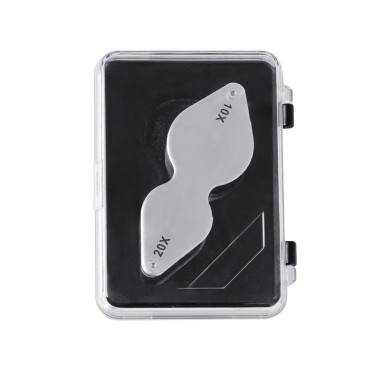 Lente di ingrandimento pieghevole personalizzabile doppia 10 20x metallo robuste