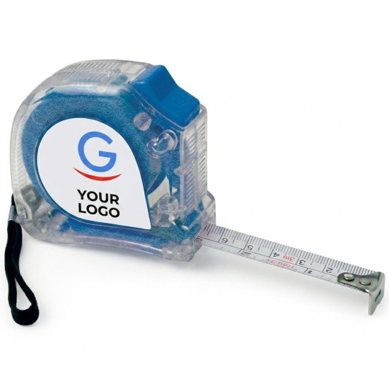 Nastro personalizzabile doppio stop 2 metri trasparente blu