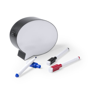 Lavagna personalizzabile con LED e pennarelli blu nero rosso