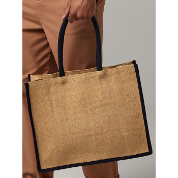 borse juta personalizzate - Natural Starched Jute Classic Shopper