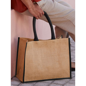 borse juta personalizzate - Natural Starched Jute Classic Shopper