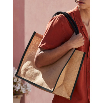 borse juta personalizzate - Natural Starched Jute Classic Shopper