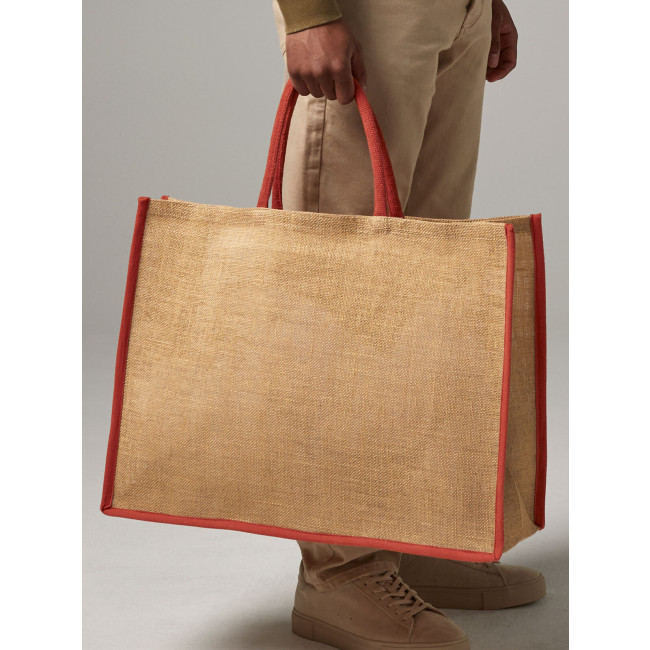borse juta personalizzate - Natural Starched Jute Market Shopper