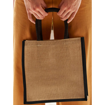 Shopper juta personalizzate con logo - Natural Starched Jute Midi Tote