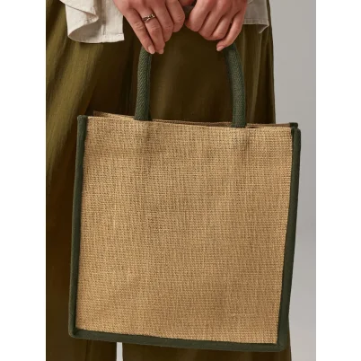 Natural Starched Jute Midi Tote