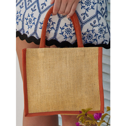 Natural Starched Jute Mini Gift Bag