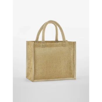 Borse shopper juta personalizzate con logo - Natural Starched Jute Mini Gift Bag