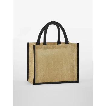 Borse shopper juta personalizzate con logo - Natural Starched Jute Mini Gift Bag