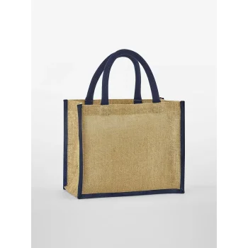 Borse shopper juta personalizzate con logo - Natural Starched Jute Mini Gift Bag