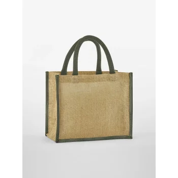 Borse shopper juta personalizzate con logo - Natural Starched Jute Mini Gift Bag