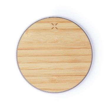 Caricabatterie wireless personalizzabile base in legno bambù antiscivolo