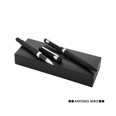 Set Penna personalizzabile Antonio Miro corpo metallico nero lucido