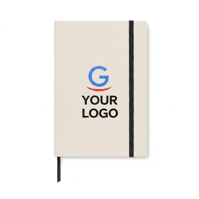 Taccuini personalizzati con logo - Notebook A5 personalizzabile copertina rigida pagine a righe cartone riciclato