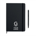 Notebook compatto personalizzabile con penna multifunzione e copertura rigida PU