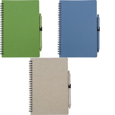 Gadget ecologico ecosostenibile personalizzato - regalo aziendale - Notebook in fibra di grano con penna