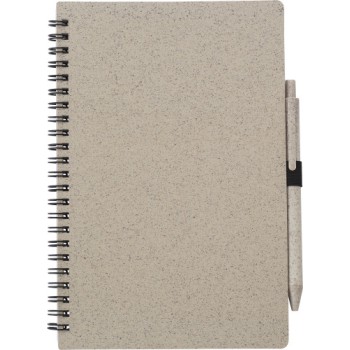 Gadget ecologico ecosostenibile personalizzato - regalo aziendale - Notebook in fibra di grano con penna Massimo