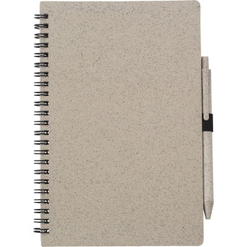 Taccuini personalizzati con logo - Notebook in fibra di grano con penna Massimo Original