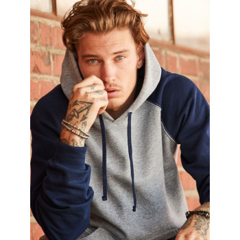 felpe uomo personalizzate - NuBlend Colour Block Raglan Hooded Sweatshirt