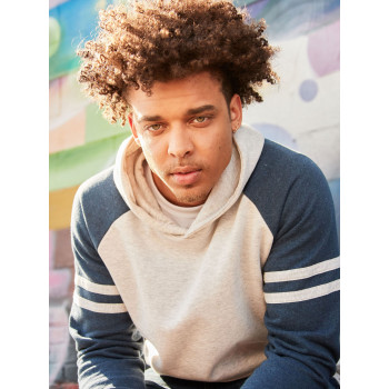felpe uomo personalizzate - NuBlend Varsity Colour-Block Hooded Sweatshirt